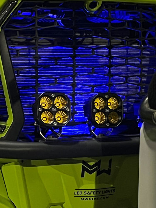 3" 40W 3400L AMBER FLOOD - PAIR - Mwhips