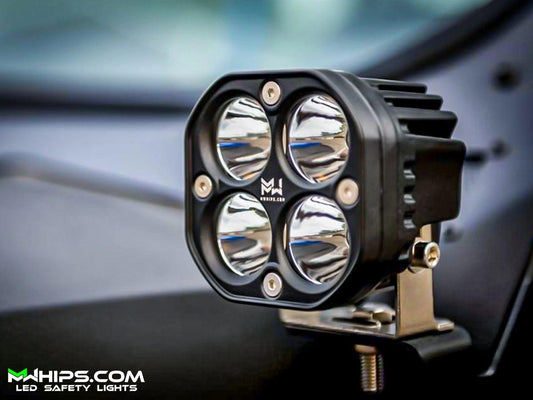 3" 40W 3400L WHITE SPOT - PAIR - Mwhips