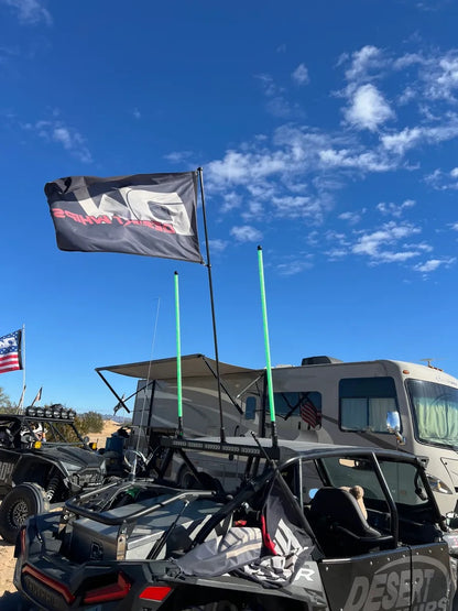 BUDGET FRIENDLY DAY WHIPS WITH BLACK FLAGS TALL