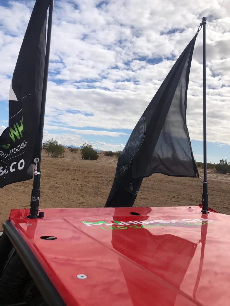 BUDGET FRIENDLY DAY WHIP WITH BLACK FLAGS 