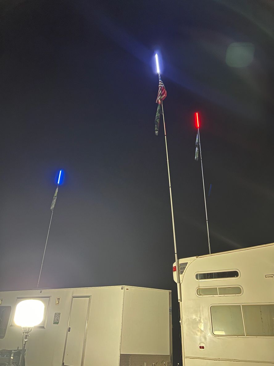 Complete Single Color Camp Locator Kit (flag pole, mount, whip & harness) - Mwhips