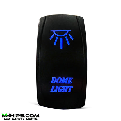 DOME LIGHT - DUAL BLUE LED, 5 PIN, 20A/12V ON/OFF ROCKER SWITCH - Mwhips