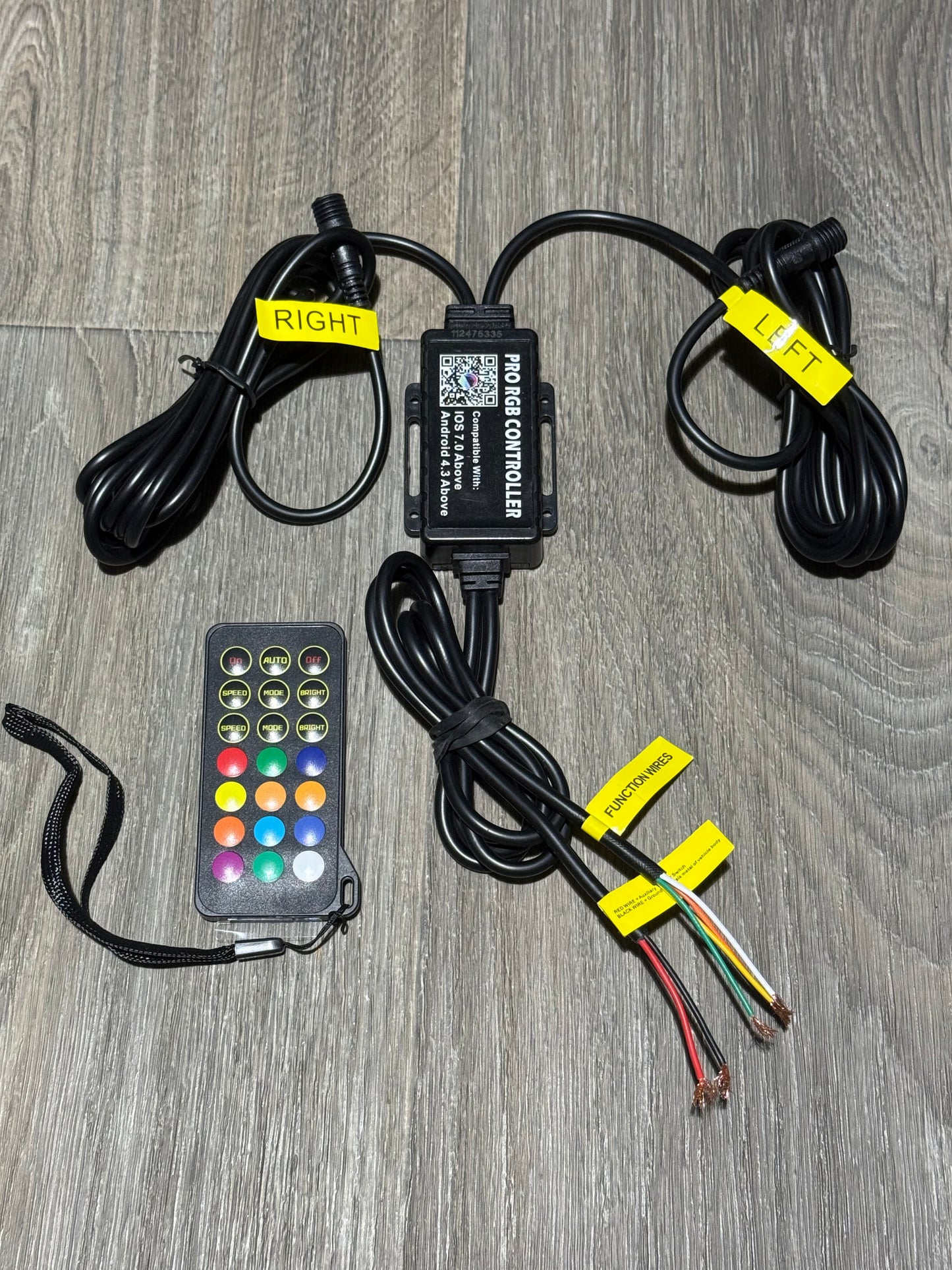 BLUETOOTH CONTROLLED LED WHIP HARNESS + REMOTE (WHIP PAIR)