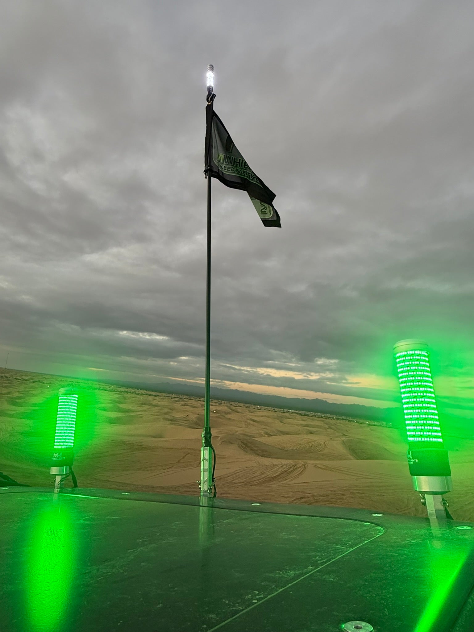 JUST THE TIP WHITE WITH GREEN DONKEY WHIPS