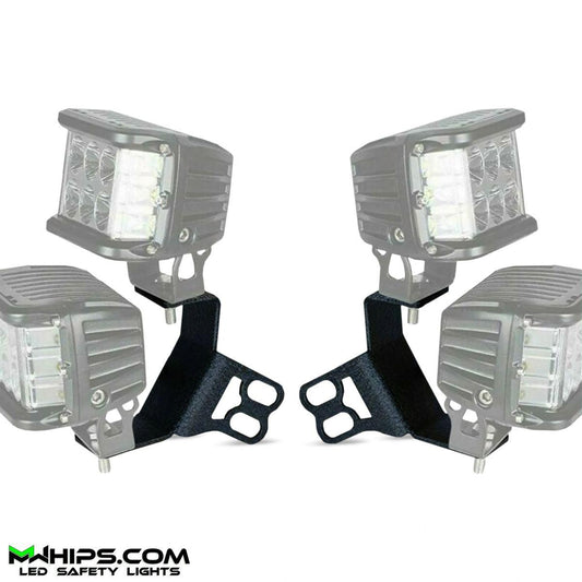 RZR A-PILLAR DUAL POD MOUNTING BRACKETS - PAIR - Mwhips