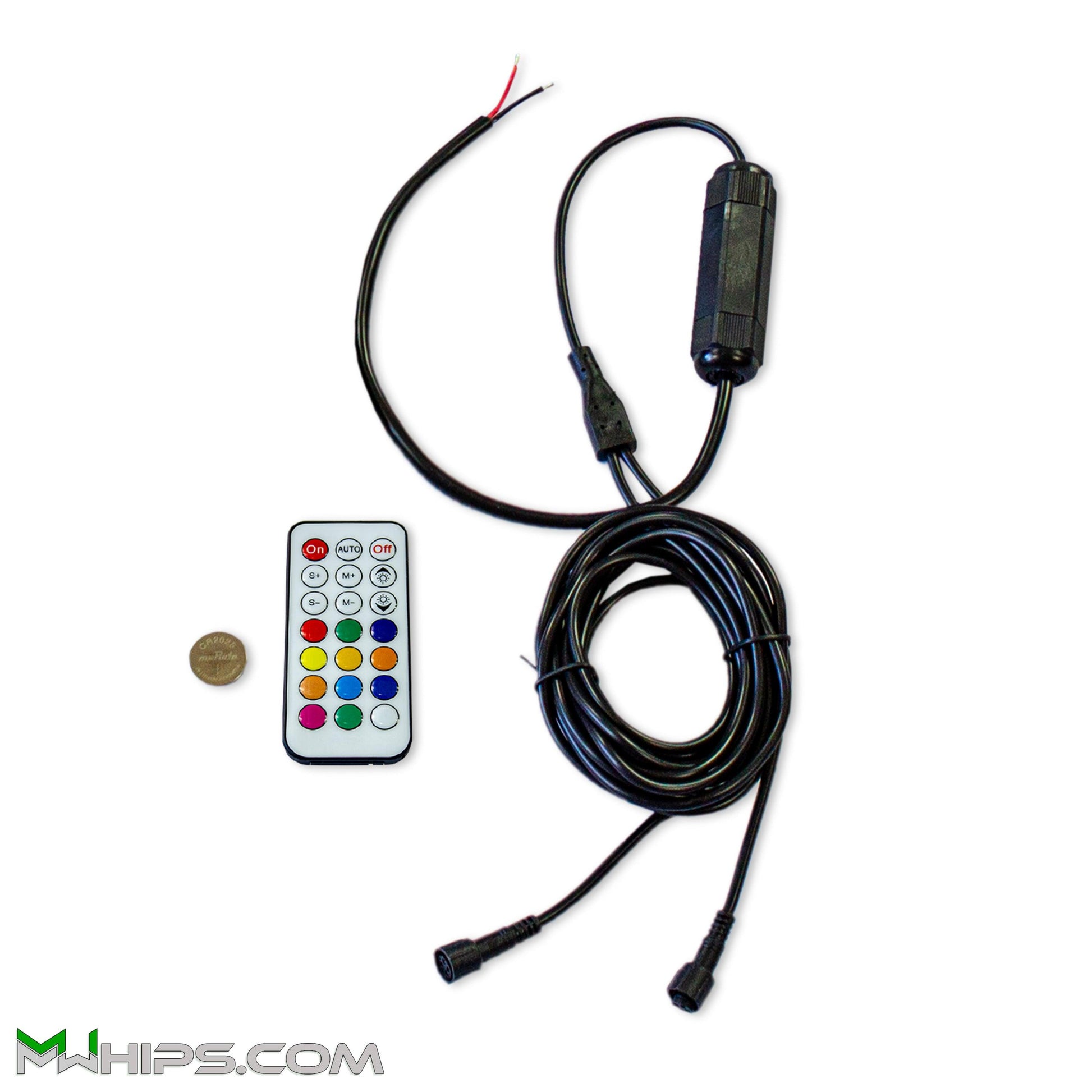 T1 REMOTE CONTROLLED LED WHIP HARNESS + REMOTE (WHIP PAIR) - Mwhips